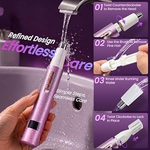 Beanify Nose & Ear Hair Trimmer with LED Display for Men and Women, 2026 USB Rechargeable Facial Trimmer Clipper for Easy Cleansing, Portable Painless Grooming Kit, Gift Box Included,Pink — photo 4 of 6