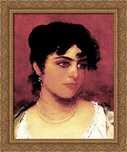 Young Italian Beauty 20x24 Gold Ornate Wood Framed Canvas Art by Eugene de Blaas