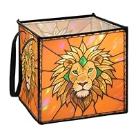 aidingzhi Golden Glass Lion storage bin for cubby foldable little storage bin 13x13x13 In