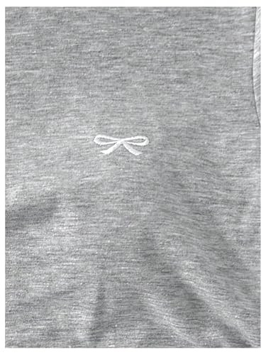 Verdusa Girl's Lace Bow Crop T Shirts Slim Fit Ruched Going Out Tops Coquette Clothes4