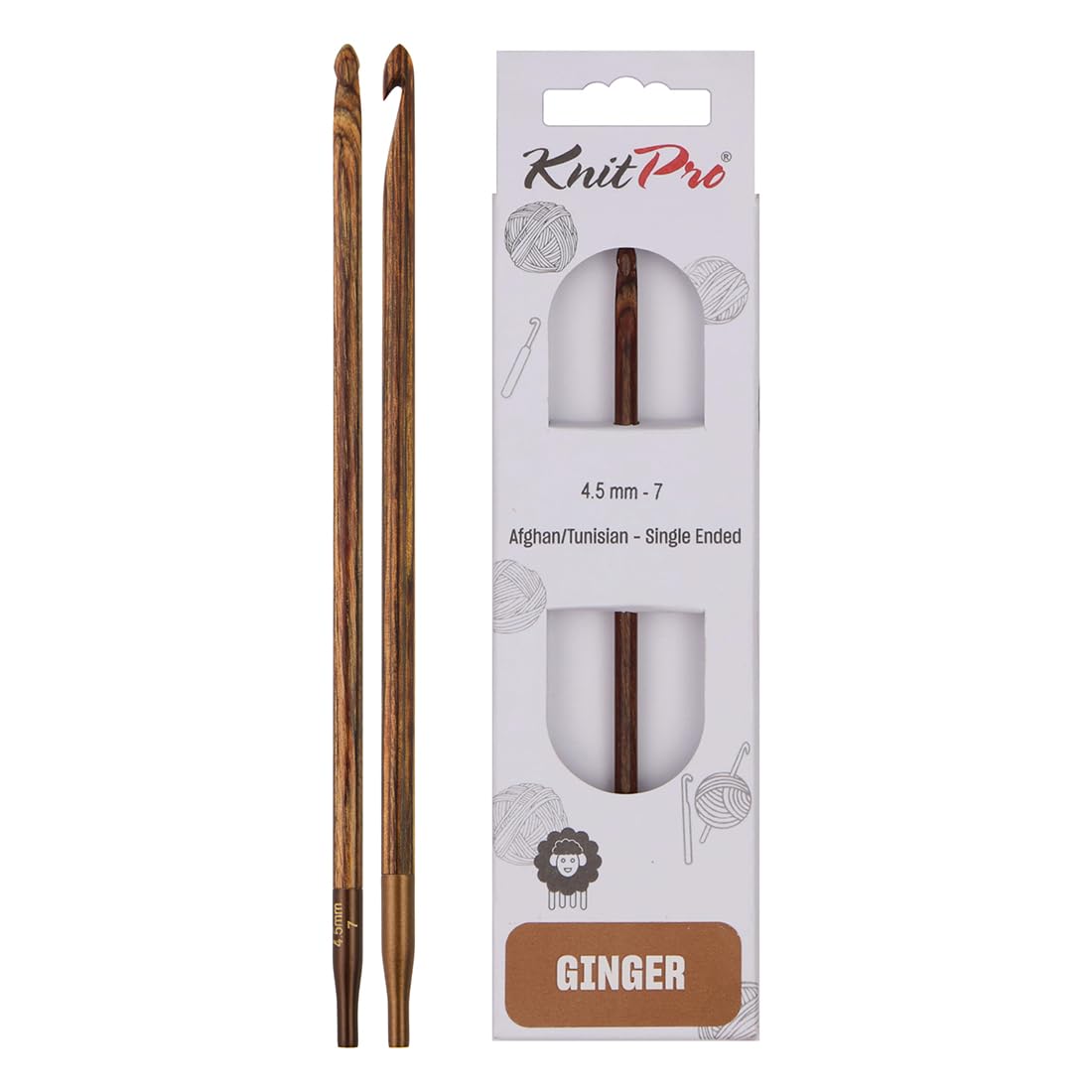 KnitPro Ginger Afghan/Tunisian Crochet Hook | 4.50mm
