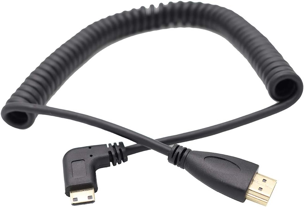 Uknown HighSpeed MiniHDMI to HDMI Cable,90°spring cable,Support 3D, 4K Vision Transfer