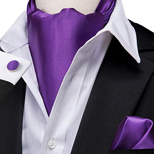 Image of Dubulle Paisley Floral Ascot for Men Self Tie Mens Cravat and Pocket Square Cufflinks Wedding