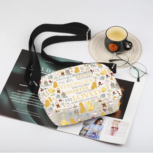 WSNANG Beauty Movie Inspired Gifts Beauty Princess Crossbody Bag Beauty Princess Lover Shoulder Bag Fairy Tale Flower Gift2