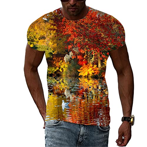 T-shirt graphique homme UIOKLMJH XXL en coton confort à manches courtes