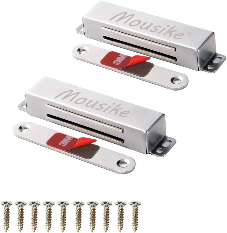 Mousike Magnetic Door Catch Heavy Duty 90lb Door Magnets with Strong Magnetic for Kitchen Cupboard Wardrobe Closet Cabinet Door Drawer Latch