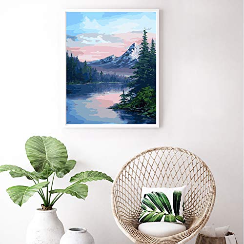 Colorwork Diy Paint By Numbers For Adults And Kids, “Rocky Mountain Sunset” Acrylic Painting Kit By Artist Joan A Brown, 16" W X 20" L #TOP1