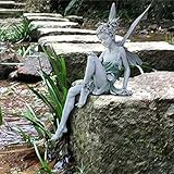 garten feeling 🧚‍♀️【Hochwertige Feenskulptur】Hergestellt aus hochwertigem Polyharz. Durchgehend solide trägt diese kleine Dame ein wenig Gewicht zu sich, ist vollständig wasserdicht und übersteht das schlimmste Wetter.
