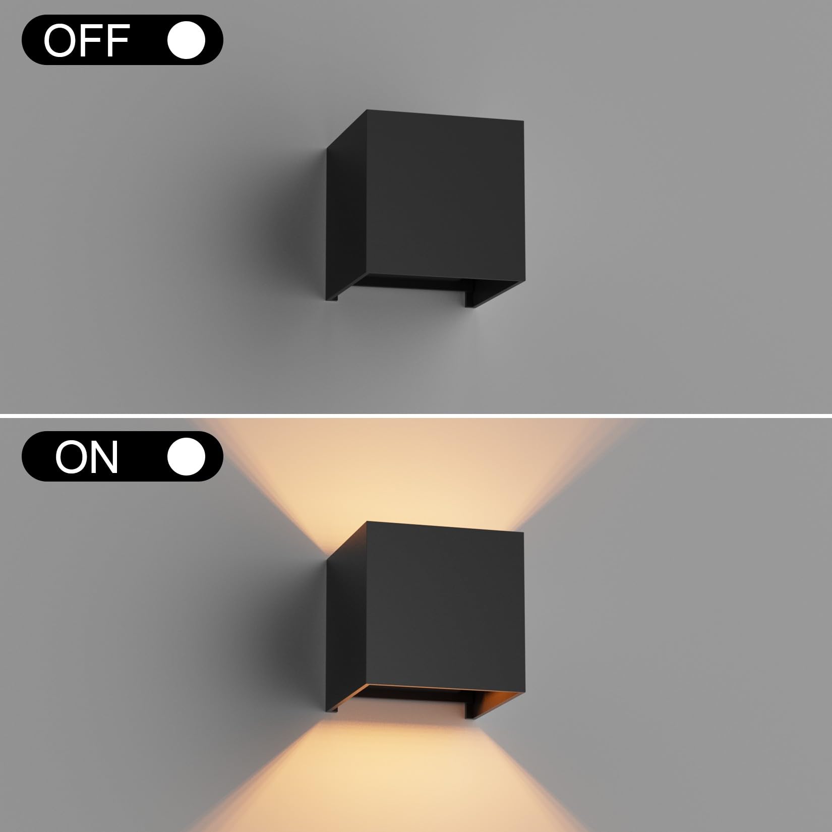 Klighten 4 PCS Aplique pared LED Con G9 LED Bombillas Reemplazables, Blanco Cálido 3000K Lampara de pared Interior/Exterior IP54 Ángulo ajustable Lámpara Pared Negro