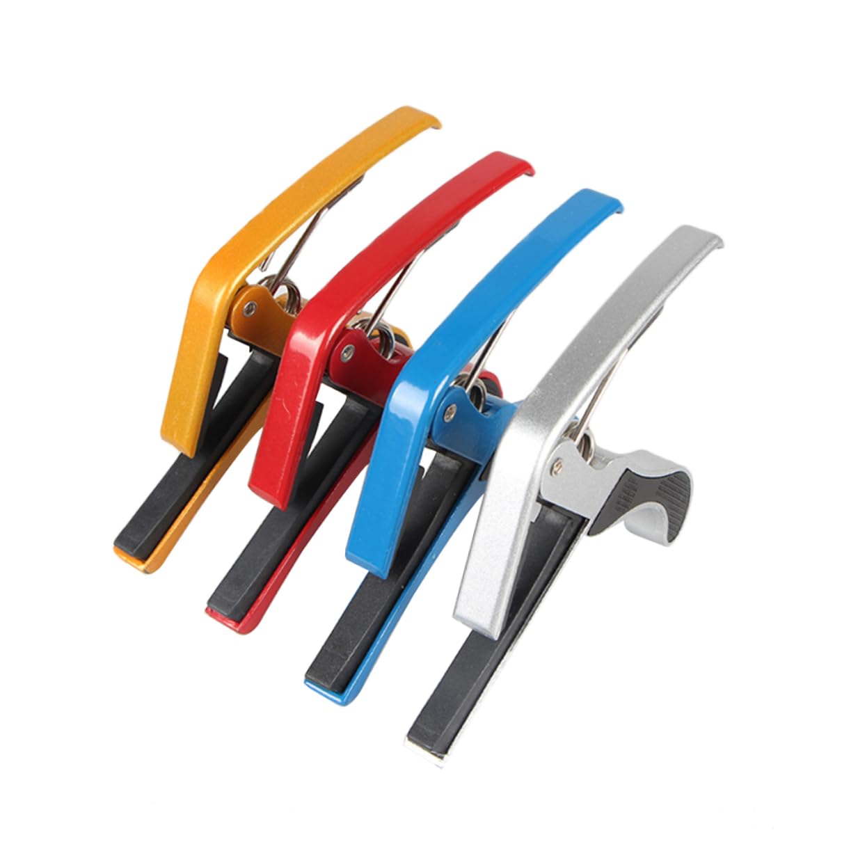 Milisten Acoustic Guitar Capos 4pcs Clip-on Tuner Clamp Style for Folk Guitar Ukulele