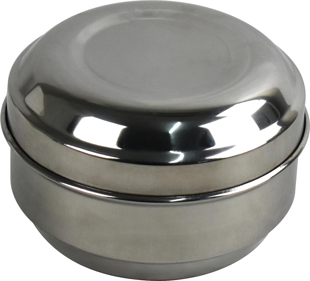 Sterling Ventures UK Ltd Indian Round Puri Box with Lid Stainless Steel Tin Dabba Food Storage Organizer Cake Biscuit Container Masala Dabba Highest Food Grade Stainless
