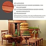 Gartenliege aus massivem Eukalyptusholz mit integriertem Tisch - 6