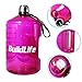 QuiFit Motivational Gallon Water Bottle - with Time Marker & Handle BPA Free Reusable Sports Water Jug Helps You Drink More Water(Fuchsia,1 Gallon)