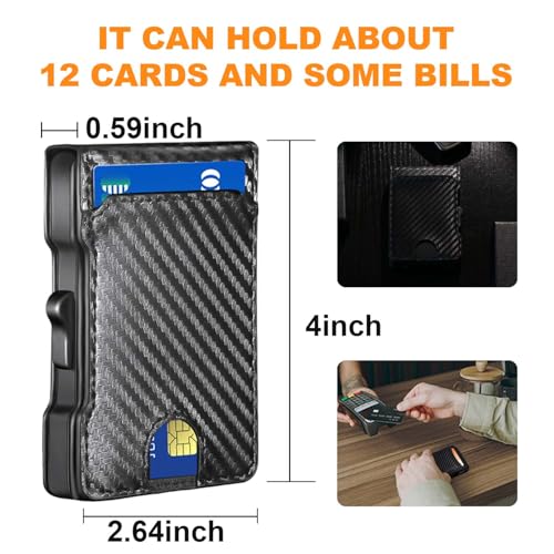 Slim Wallet for Men with Carbon Fiber Leather RFID Blocking - Minimalist Pop Up Metal Money Clip Card Holder for Credit & Cash (To my boyfriend- 2)4