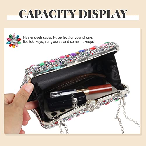 SUKUTU Women Rhinestone Evening Bag MultiColored Dazzling Crystal Clutch Bag Party Bridal Wedding Cocktail Handbag4