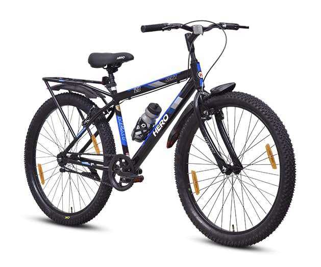 Image of Hero Next 2.0 IBC: Single-Speed Hardtail Steel Bike with V-Brakes, Rigid Suspension, and Unisex Design (Blue & Black, 24T)