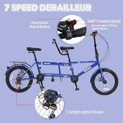 BGGFNZ Foldable Tandem Bike 20 Inch