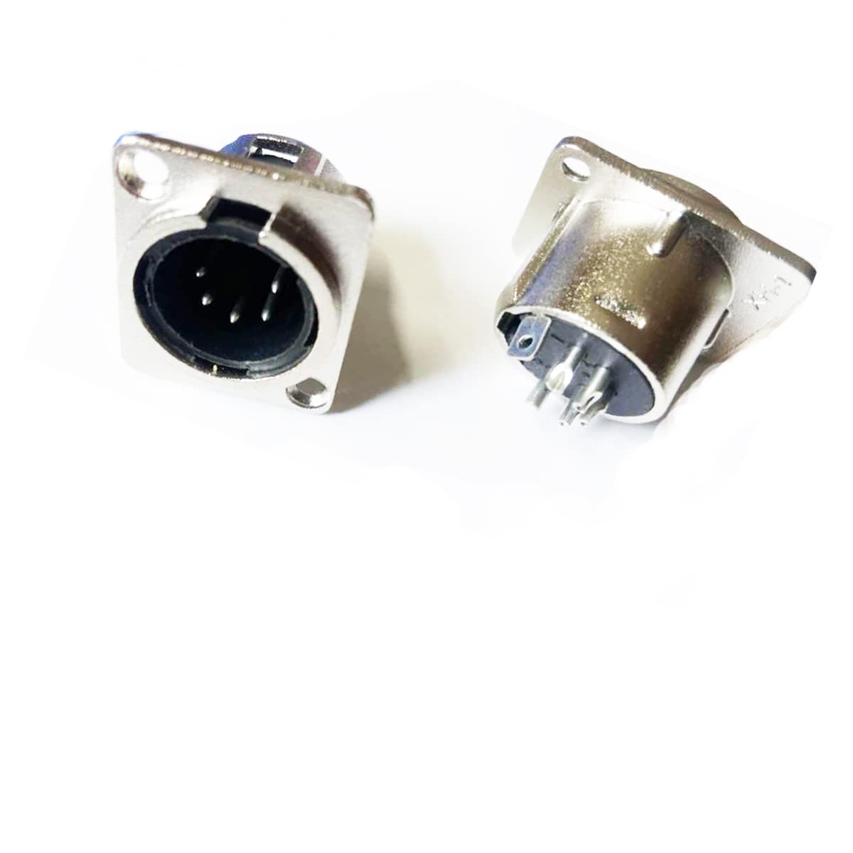 Lot De 4 Connecteurs XLR Mâle 5 Broches Soudés – Prise Microphone Audio Métallique Robuste