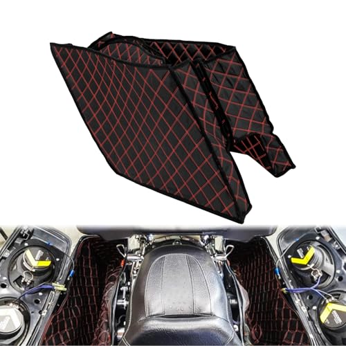 Forros de alforjas estiradas y extendidas de 5'' con costura roja para Harley Touring Road King Road Glide Street Glide Electra Glide 2014-2023 miniatura 1
