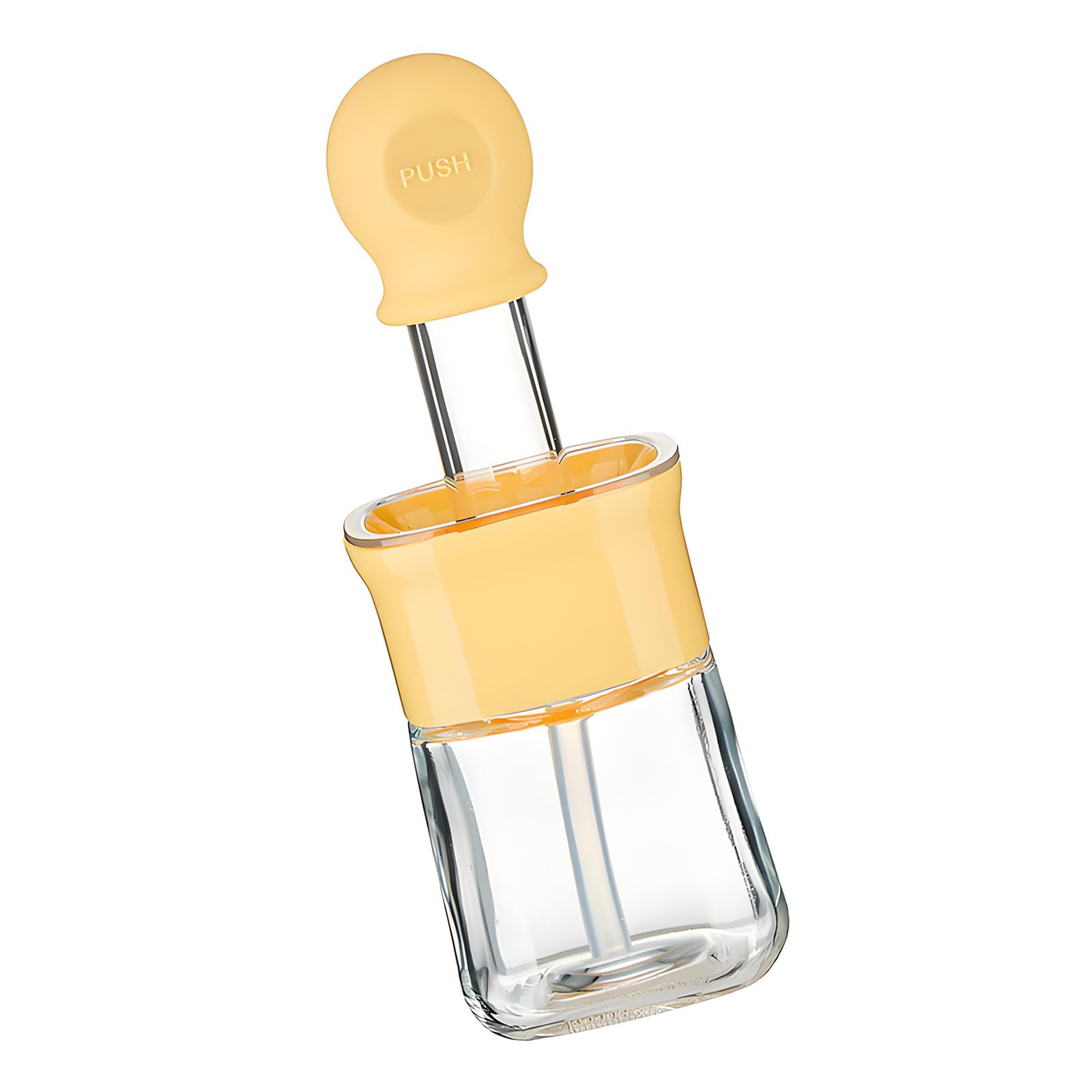 Msioytog Temperatures Resistant Silicone Basting Tool with Glass Container Ergonomic Oil Brush and Dispenser Set Closed Oil Dispenser Brush