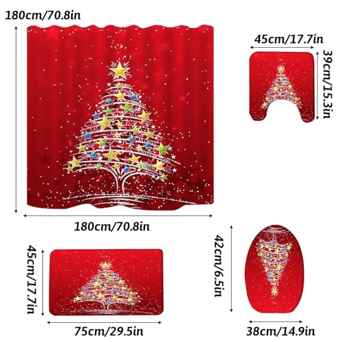 Alfombra navideña con funda para asiento de inodoro ideal para tu baño 7