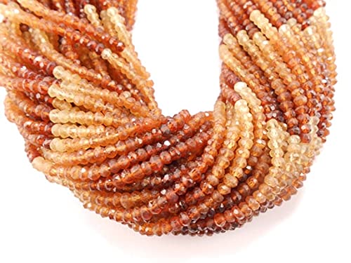 Hessonite facettée en rondelle 3.5mm pour création de bijoux