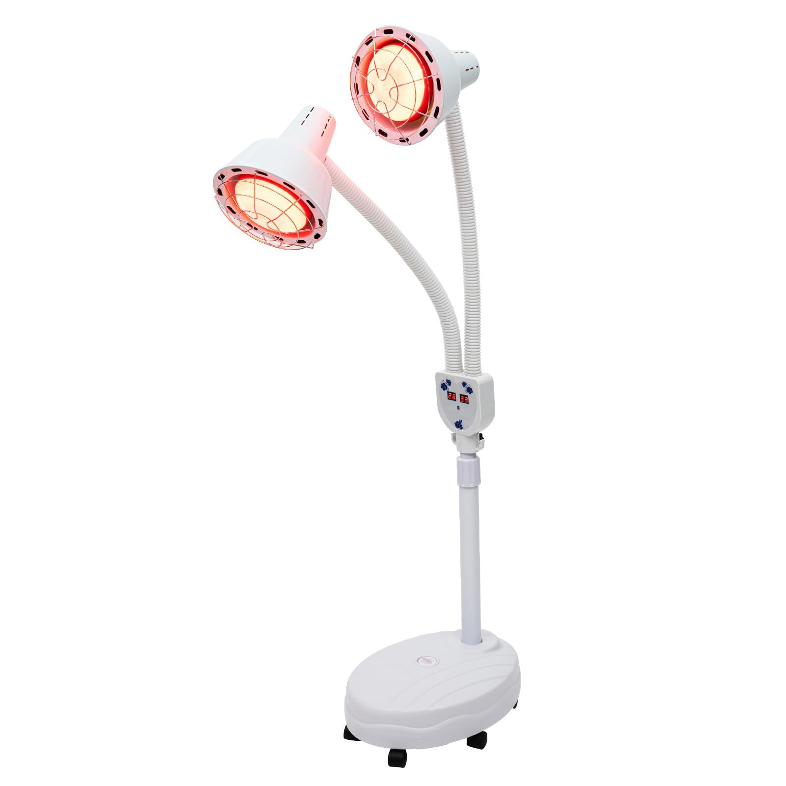 Lampe infrarouge à double tête 275 W avec tuyau réglable à 360° et télécommande pour salon de beauté, salon