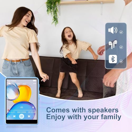 Image of 128GB MP3 Player, Bluetooth 5.3 Music Player with Clip, HiFi Sound Digital Music, Built-in HD Speaker, FM Radio, Voice Recorder, Earphones Included, MP3 Player for Kids