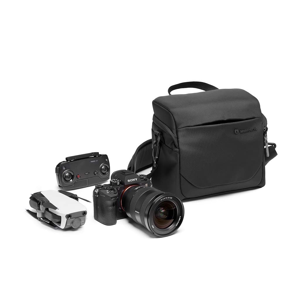 Manfrotto Advanced Shoulder Bag M III, für Reflex- und Spiegellose Kamera mit Objektiv, Kameratasche, Kameratasche mit Stativbefestigung und Regenschutz