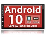 Binize Android 10 Double Din Car Stereo Radio Compatible with Apple Carplay&Android Auto 7 Inch Bluetooth Touchscreen GPS Navigation/AM/FM/EQ/Reversing Image/Mirror(Android 10+Carplay+Android Auto)