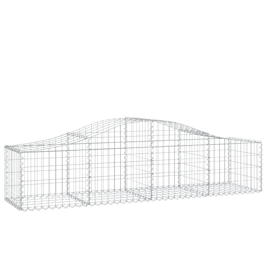 Gaviones con arco alto, 12 unidades, 200 x 50 x 40/60 cm de hierro galvanizado para barreras de jardín y protección visual, resistentes a la corrosión y estables, cestas de gaviones como
