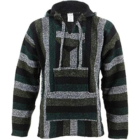 Hoody Jumper Mexican Baja Jerga Festival surf Hippy Hoodie Minty Green - 3XL Cover