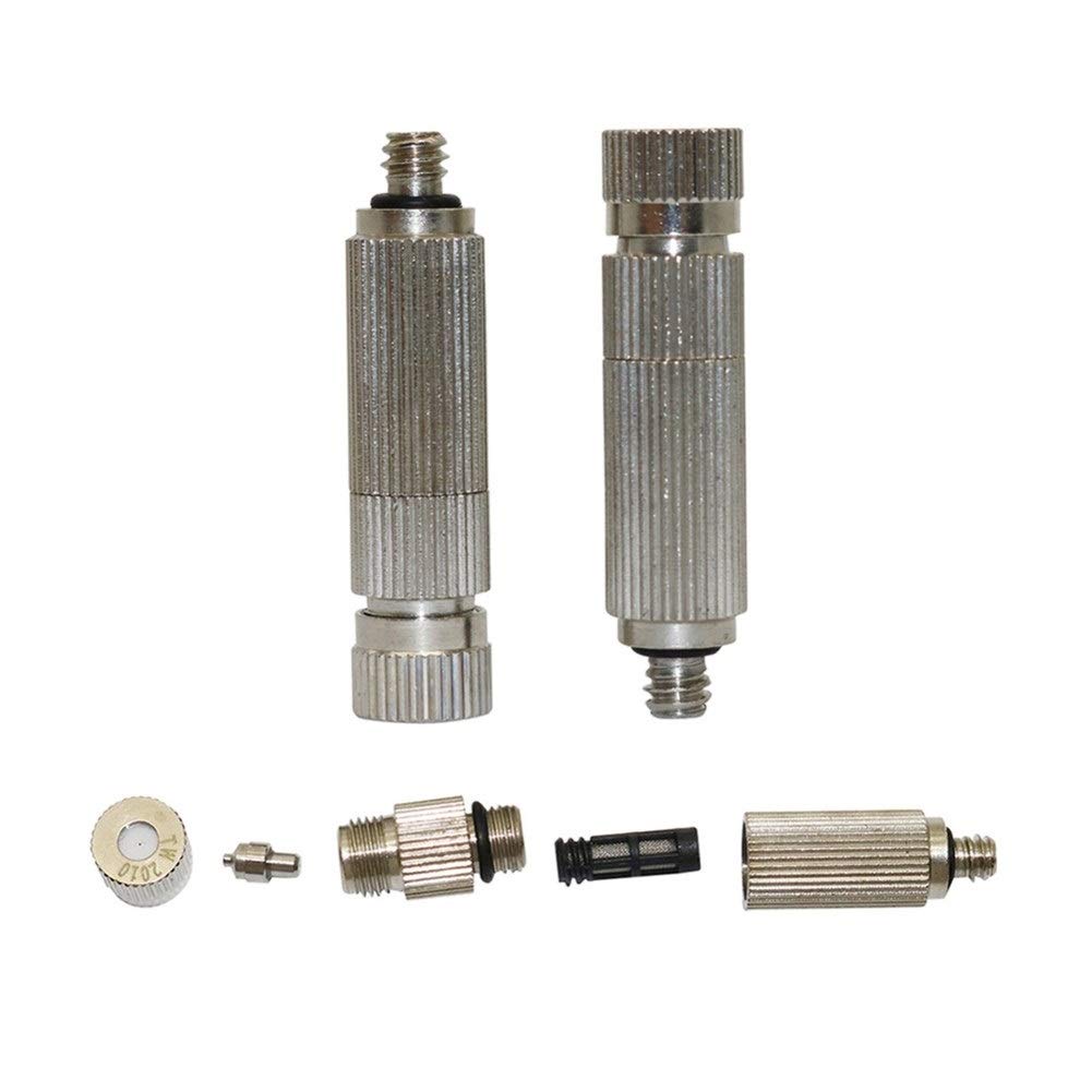 Misting Nozzle Adjustable Brass Atomizing, 40 Pcs 3/16" Male Thread Stainless Misting Nozzles Net Filter Lawn Cooling(0.15 Mm Mist)
