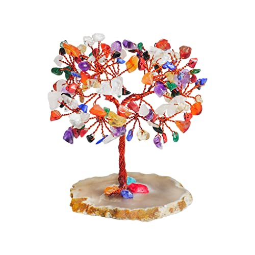 YATHABI Chakra Crystal Money Tree of Life - Seven Chakra Spiritual Trees - Feng Shui Decor - Crystal Gifts - Reiki Decor