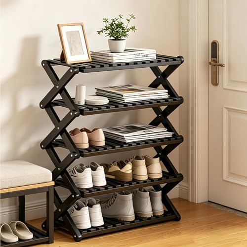 Étagère à chaussures pliable Nizer meuble de rangement multi-couches empilable vertical - 2
