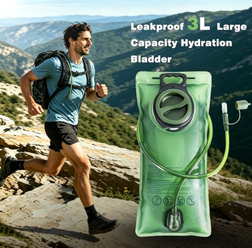 Image of Hydration Backpack, Tactical Molle Water with 3L TPU Water Bladder | Lightweight Military Hydration Daypack for Hiking, Running, Cycling, Climbing, Biking, 105 oz, Breathable Back Panel