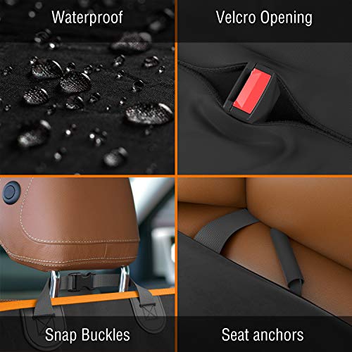 Active Pets Cotton Car Seat Cover For Dogs - Standard Waterproof Vehicle Seat Cover For Back Seat In Suv Or Truck - Convertible Pet Hammock & Trunk Protector For Travel - Orange #TOP4