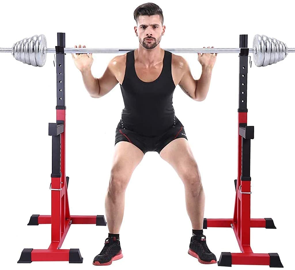 Banco de Pesas para Fitness, Multifuncional, con Gran Capacidad, Ajustable, para Sentadillas, para Gimnasio, Fitness Familiar, Levantamiento de Pesas, Soporte Ajustable