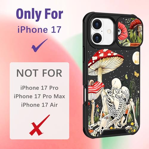 Image of Funermei for iPhone 17 Case - Women Girls Cute Phone Cover Pretty Girly Aesthetic Black Butterfly Unique Design with Slide Camera Cover and Dual Protection Funda for iPhone 17 Case