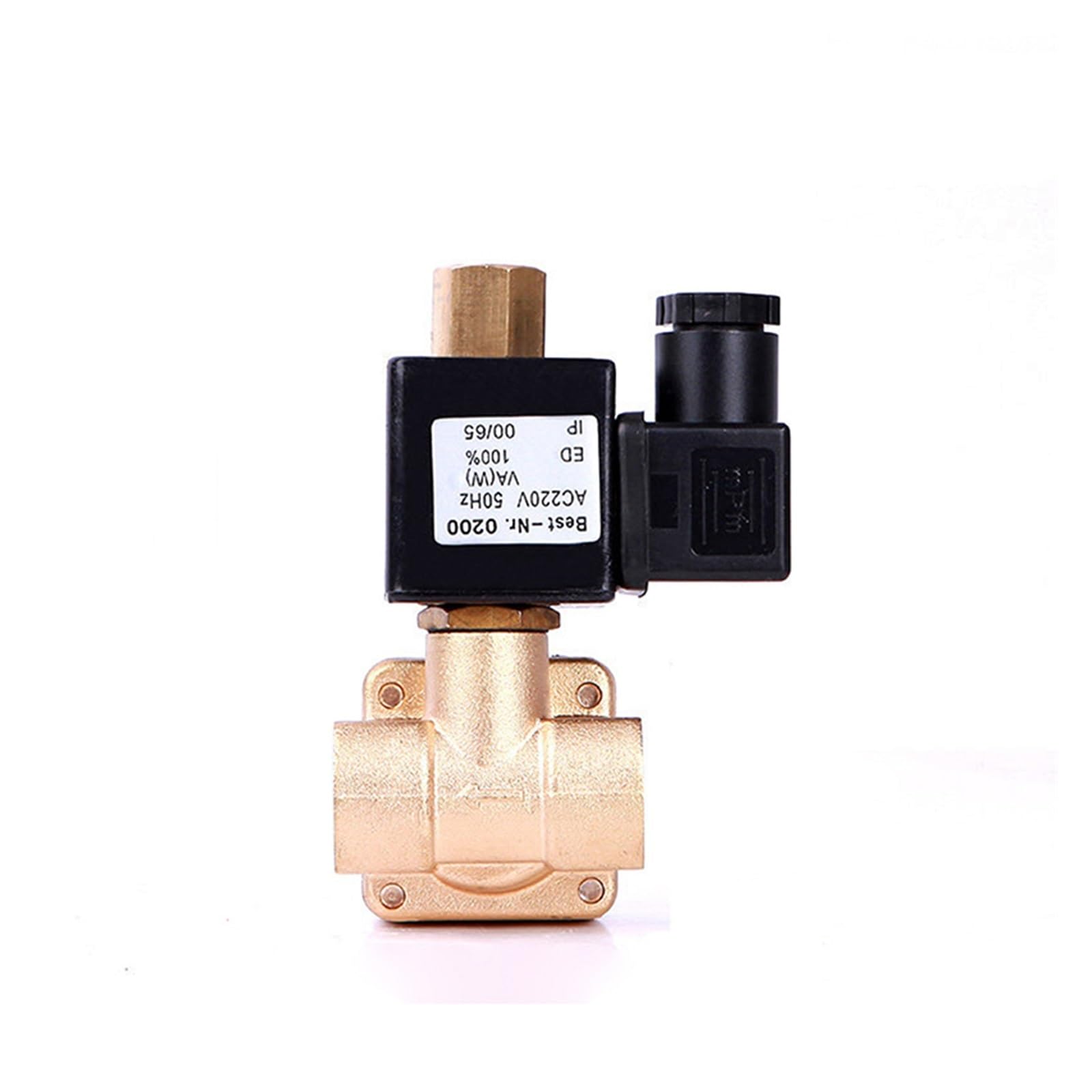 3/8" Normally Open High Pressure Solenoid Valve 110V 24V 12V 24v 0955 Brass(Npt-110vac-nbr-seal)
