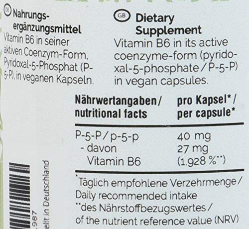 Vitamin B6 VITA 1 P-5-P 40mg, 60 Kapseln für eine gezielte Versorgung