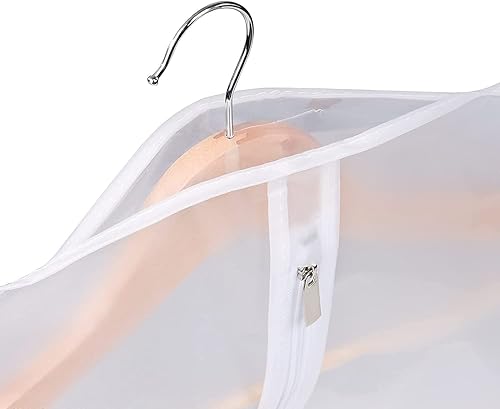 Miniatura 5 de Univivi Bolsa de ropa de 60 pulgadas para almacenamiento, bolsas de vestir ligeras y transparentes para vestidos largos, abrigos, camisas, suéteres,