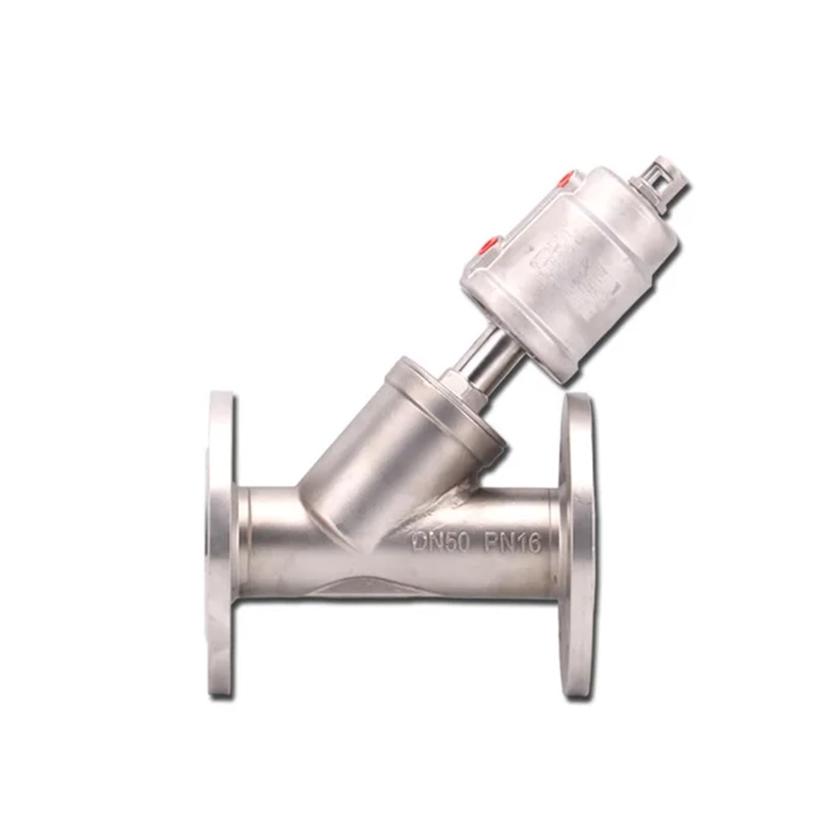 Tybophqj Single Acting Dn100 304 Stainless Steel Flange Pneumatic Angle Seat Valve Steam High Temperature Resistant Flange Angle Seat Valve(Single Acting)