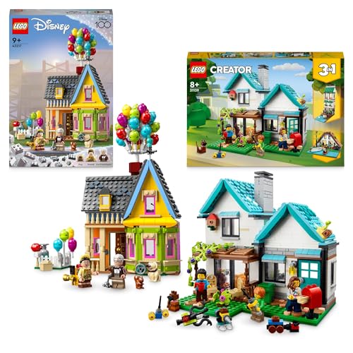 LEGO Le Pack Maisons : Inclut la Maison de 'Là-Haut' de Disney et Pixar (43217) et Le Set 3-en-1 de la Maison Accueillante Creator (31139) pour Les Enfants Qui Aiment Les Belles Histoires