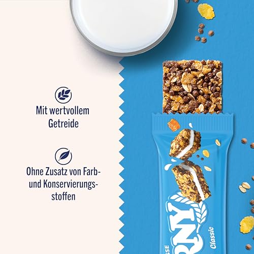 Müsliriegel Corny Milch Classic, Milchsandwich mit Getreide und Milchcreme, Großpackung, 24x40g