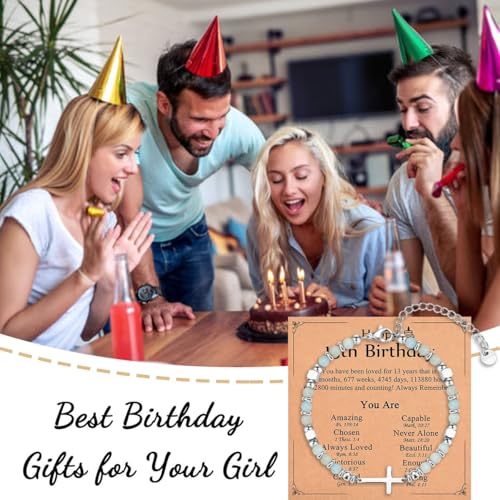 Image of Religious Cross Bracelet for Women Girls, Christian Gifts for Daughter Granddaughter Sister in Christ Friend Niece on Birthday Christmas Easter Valentines Day Graduation