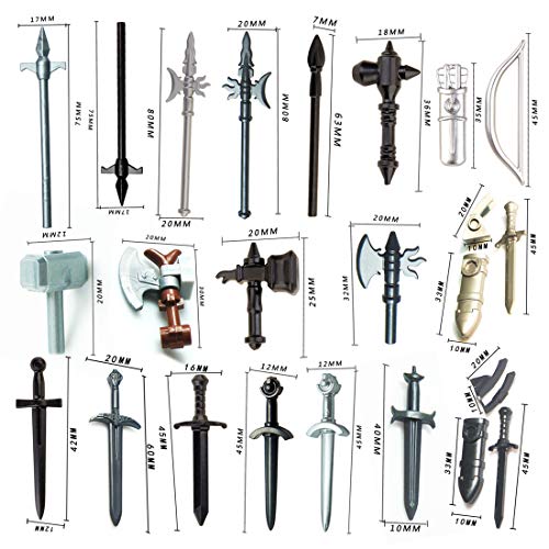 Goshfun 56Pcs Ancient Greek Ancient Roman Medieval Figure Weapon Armor Set, Small Particle Building Block Toy Kit - Thumbnail 2