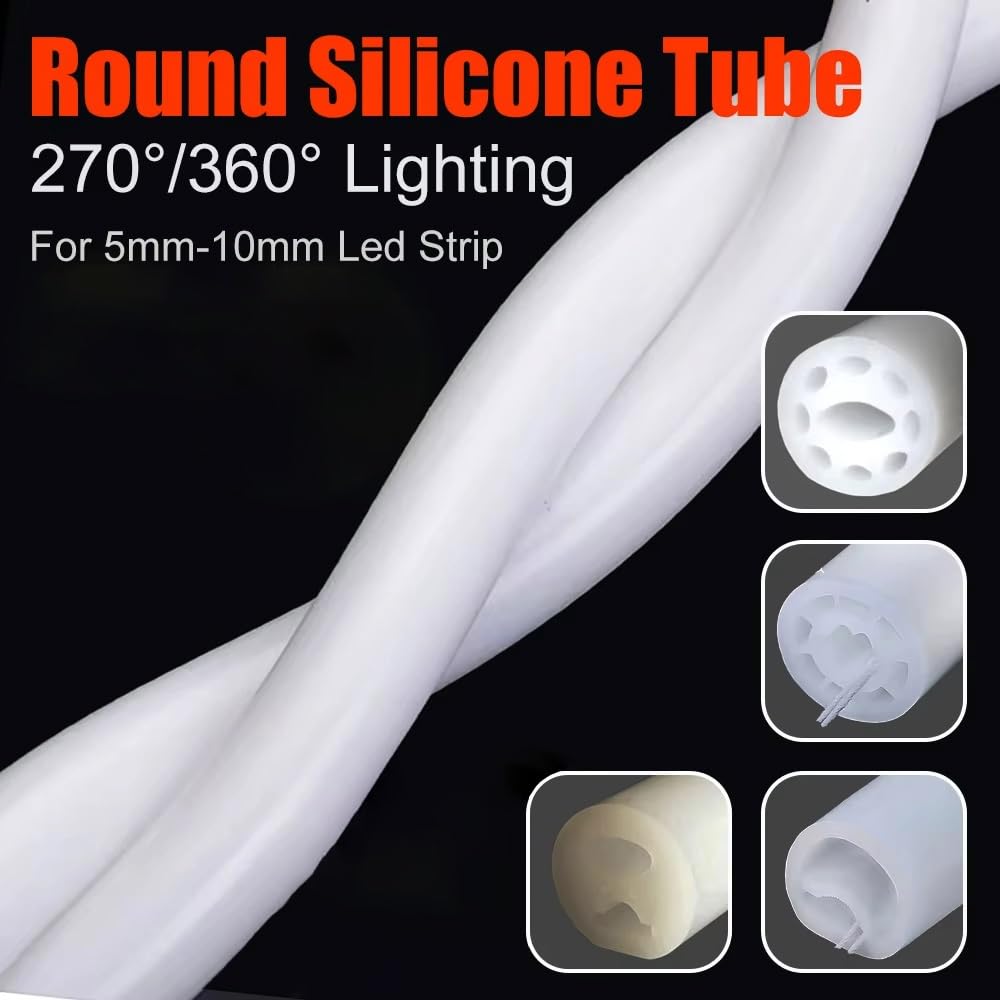 Zginana silikonowa rurka neonowa 1-5M - wodoodporna osłona, 1 szt(D20A 270 Degree Light-3.28FT)