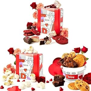 David’s Love & Gluten-Free Bliss Trio – Love Cookie Brownie Basket with Red Velvet Cookies & Chocolate-Covered Brownies + 1Lb Butter Pecan Meltaways + Gluten-Free Assorted Cookies And Brownies 1.3Lbs