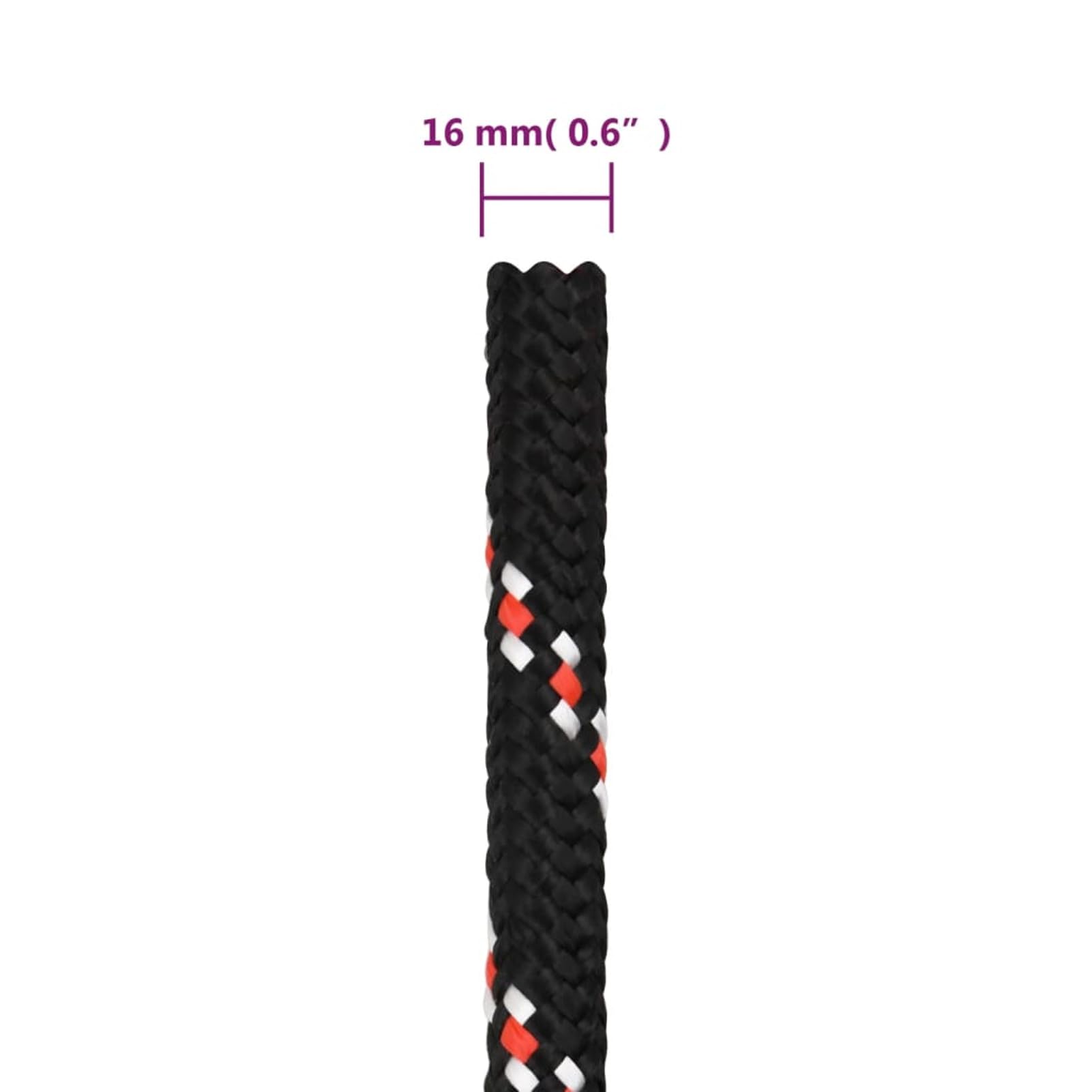 Cuerda de Barco Polipropileno Negra 16 mm 100 m, ShGaxin Roll Drap, Cuerda Marina, Cuerda Tendedero, Cuerda Toldo Exterior, Cuerda De Lona, Cuerda Barco Nautica